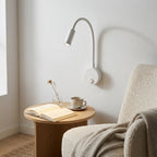LED reading lamp with gooseneck for wall or table, 30 cm, aluminum