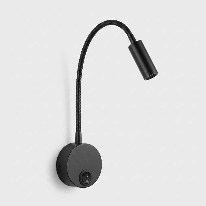LED reading lamp with gooseneck for wall or table, 30 cm, aluminum