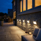 Solar outdoor wall lights, 6-piece set, stainless steel, IP44, dusk sensor