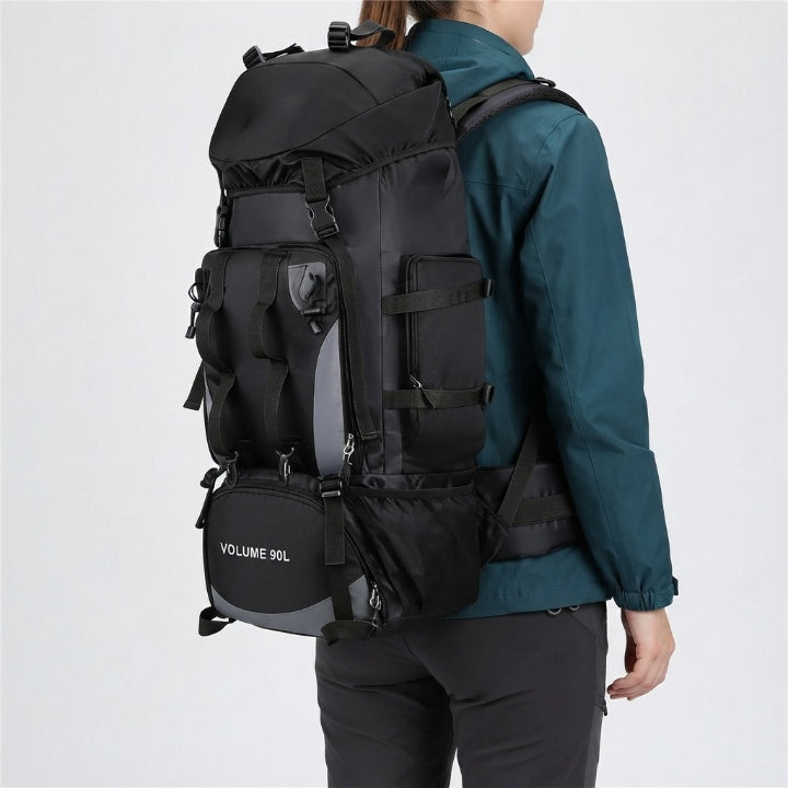 Trekkingrucksack 90L Wasserabweisend – Wander- und Campingrucksack mit Tragesystem