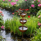 3-stage metal rain catcher for garden