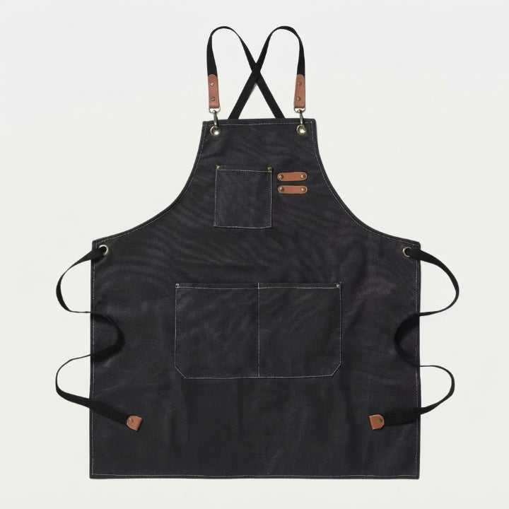 Canvas-Arbeitsschürze mit Kreuzträger – Verstellbar mit Mehreren Taschen