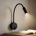 LED reading lamp with gooseneck for wall or table, 30 cm, aluminum
