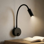 LED reading lamp with gooseneck for wall or table, 30 cm, aluminum