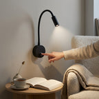 LED reading lamp with gooseneck for wall or table, 30 cm, aluminum
