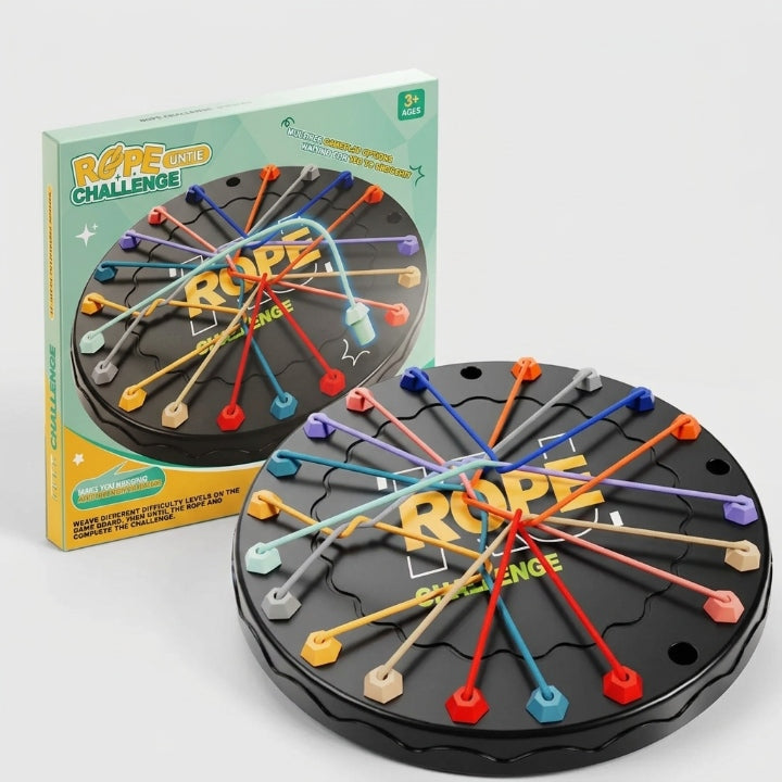 Logic rope game with 10 ropes, including storage bag