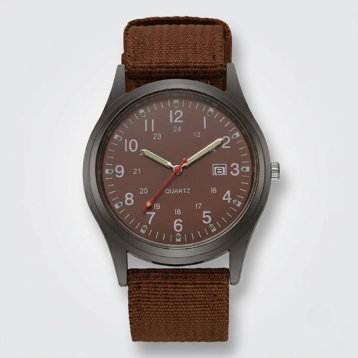 Military Watch with Nylon Strap – Water Resistant, Shockproof & Luminous Hands