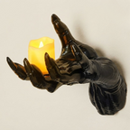 Gruselhand Wanddeko mit Kerzenhalter