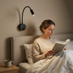 LED reading lamp with gooseneck for wall or table, 30 cm, aluminum