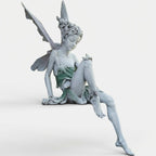 Garden Figurine Sitting Fairy Made of Resin
