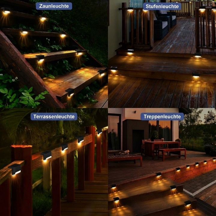 Solar Terrace Lights Set of 4 – Motion Sensor & IP65