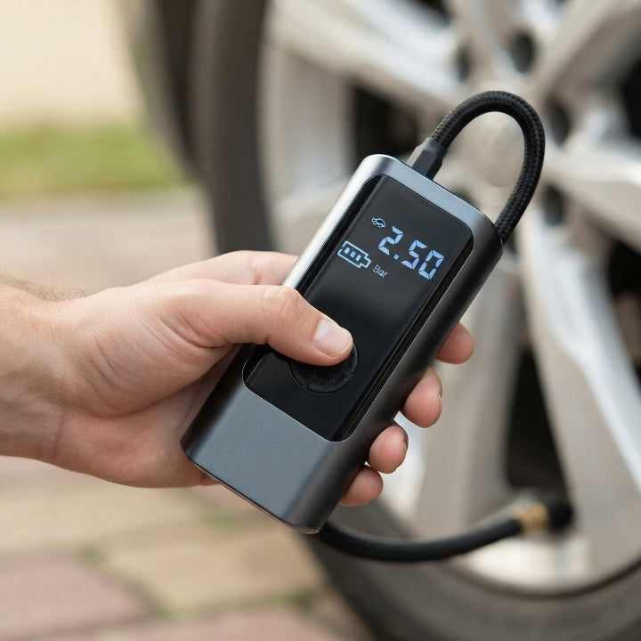Compressor 12V with Battery – Dual Power for Car and Bicycle