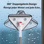 Triangular Window Cleaner with Telescopic Handle – 360° Swivel Head, 110–160 cm