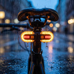 Bicycle rear light with turn signals and remote control, wireless, 600-mAh battery