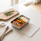 3-piece set of stainless steel food storage containers with airtight lids