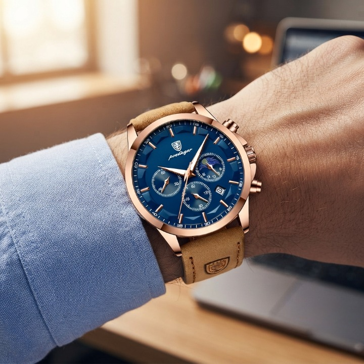 Men's chronograph with waterproof case