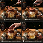 Cocktail smoker in whiskey barrel design — smoky aroma in 60 seconds