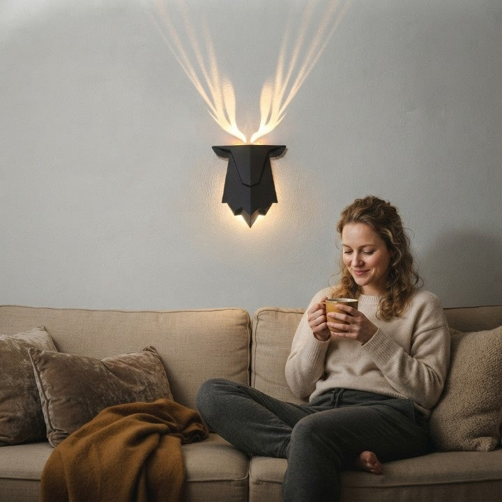 Deer wall lamp with dimming function and remote control