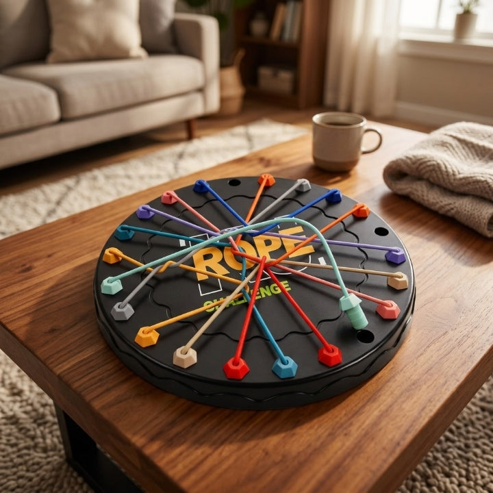 Logic rope game with 10 ropes, including storage bag