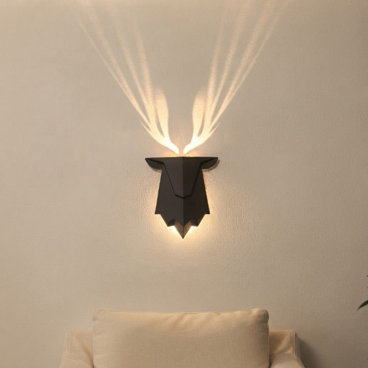 Deer wall lamp with dimming function and remote control