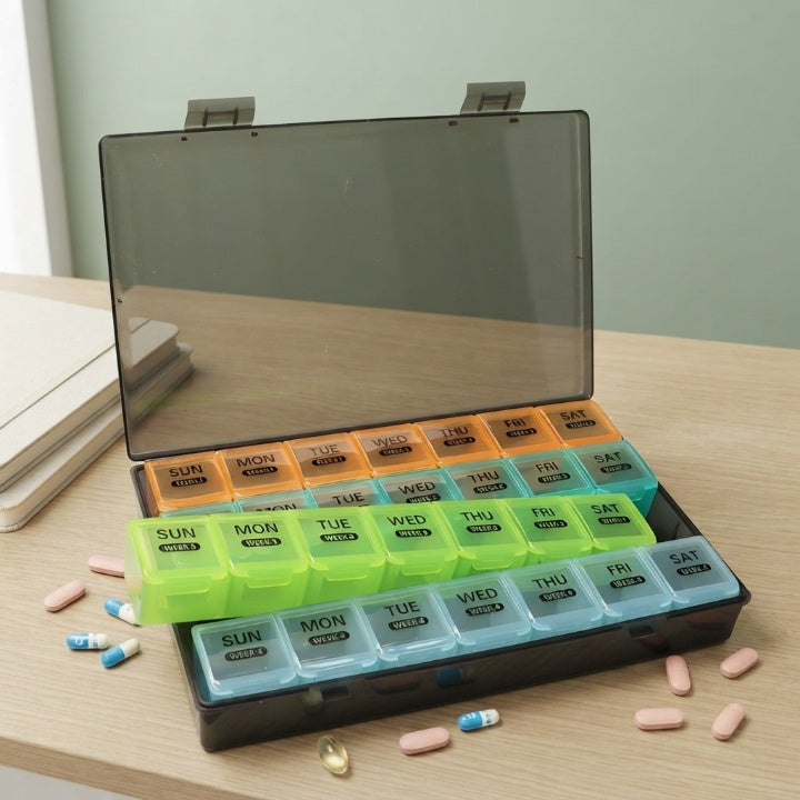 Pillenorganizer mit 28 Fächern – Wochenplaner für Tabletten