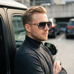 Pilotenbrille – Goldener Metallrahmen, UV400, Übergroße Gläser, 5 Farben