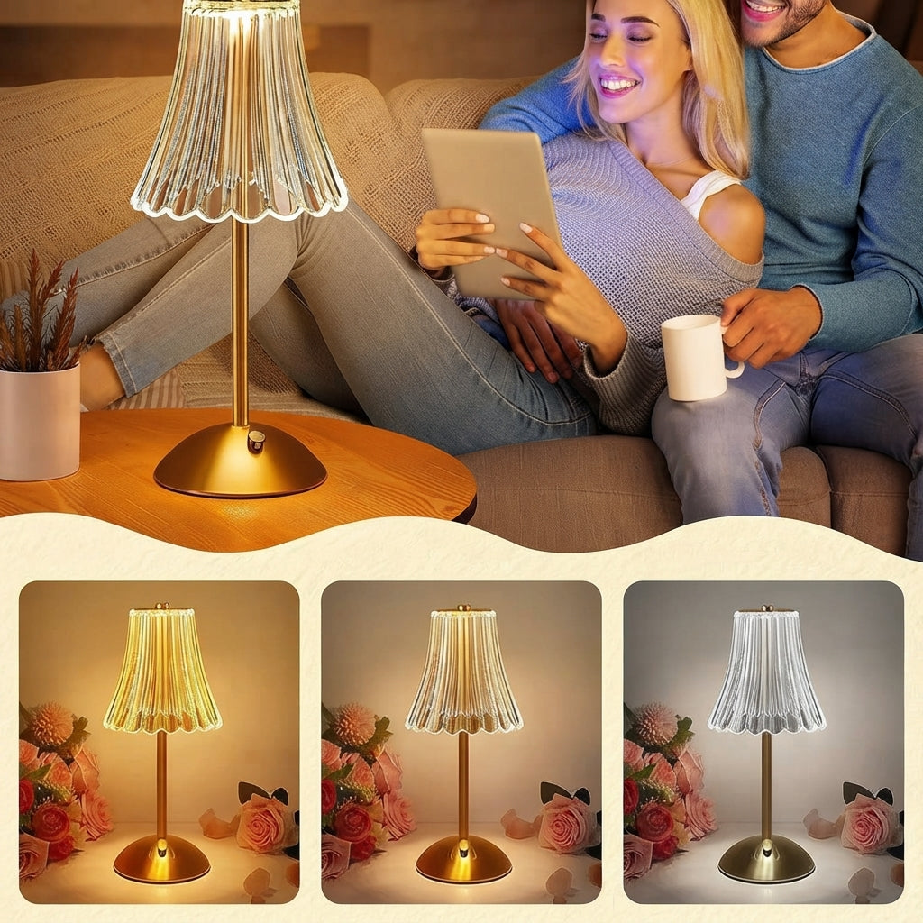 Akku-Tischlampe Retro-Design mit Touch-Dimmer
