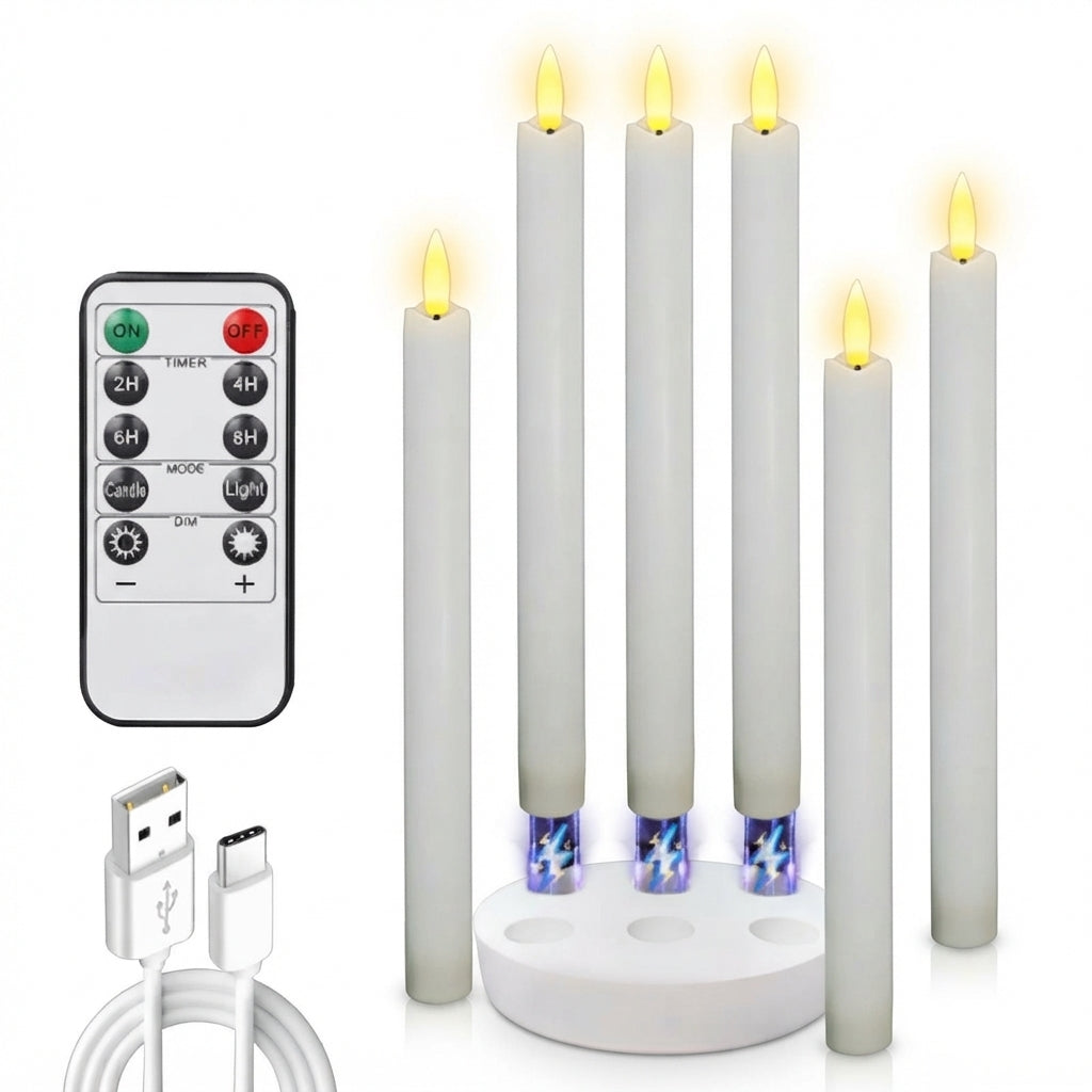 LED-Stabkerzen Flammenlos mit Fernbedienung – Warmes Kerzenlicht