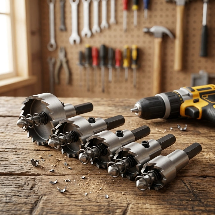 HSS-Karbid Bohrer-Set 5-teilig – Für Metall, Holz und Kunststoff