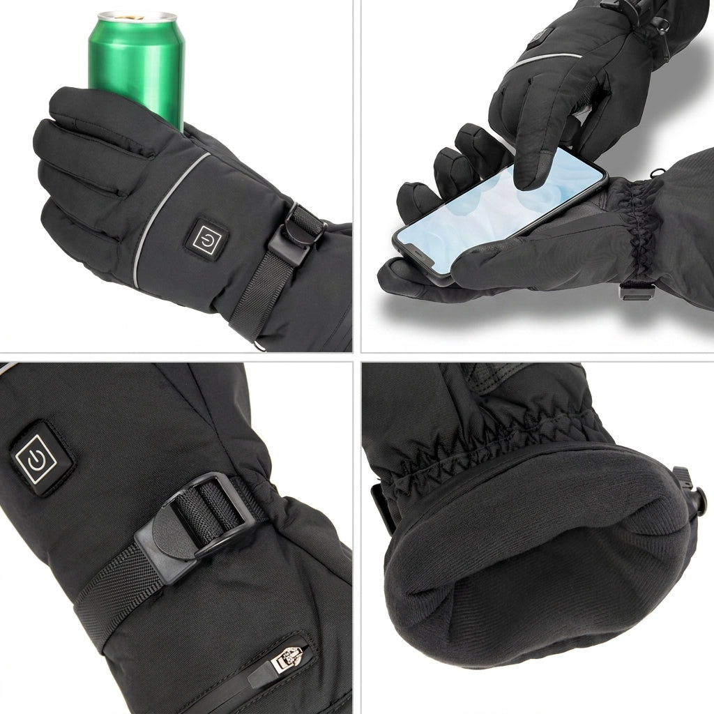 Beheizte Handschuhe wasserdicht mit 3 Heizstufen