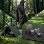 3-in-1 Regenponcho wasserdicht aus Ripstop-Nylon