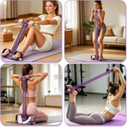 Ganzkörper-Fitnessband mit Fußstützen – Zuhause effektiv trainieren
