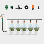 Irrigation System with Fine-Mist Spray Nozzles for Garden and Patio