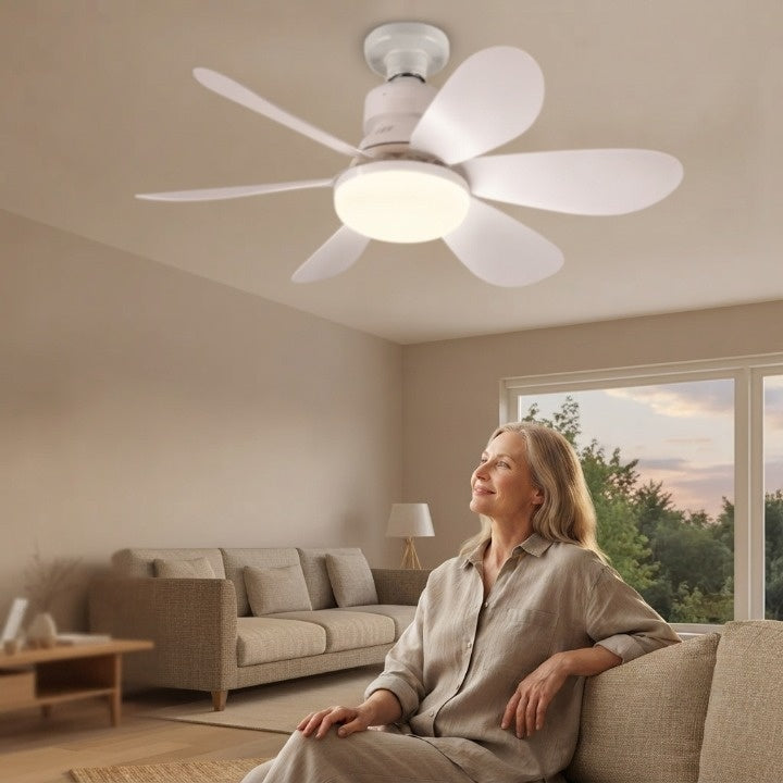 Deckenventilator mit LED-Licht (3 Farbtemperaturen) & Fernbedienung