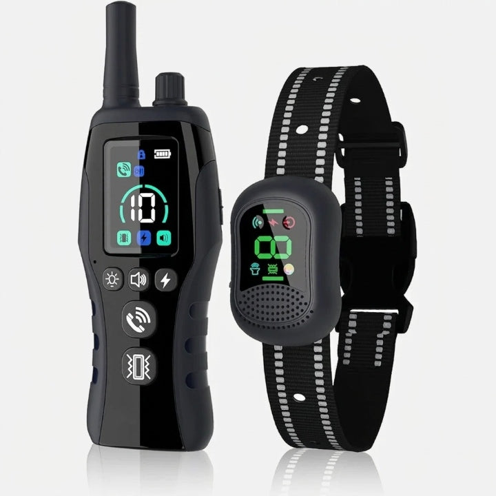 Hundehalsband mit Fernbedienung, Ansage & Vibration, 2000 m, IP67