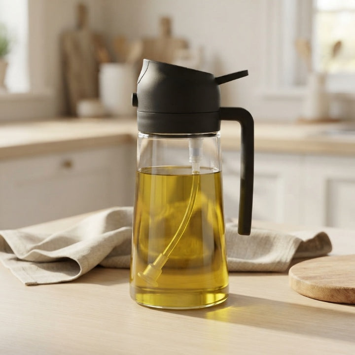 Ölsprüher Glas 2-in-1 – Sprühen & Gießen ohne Kleckern