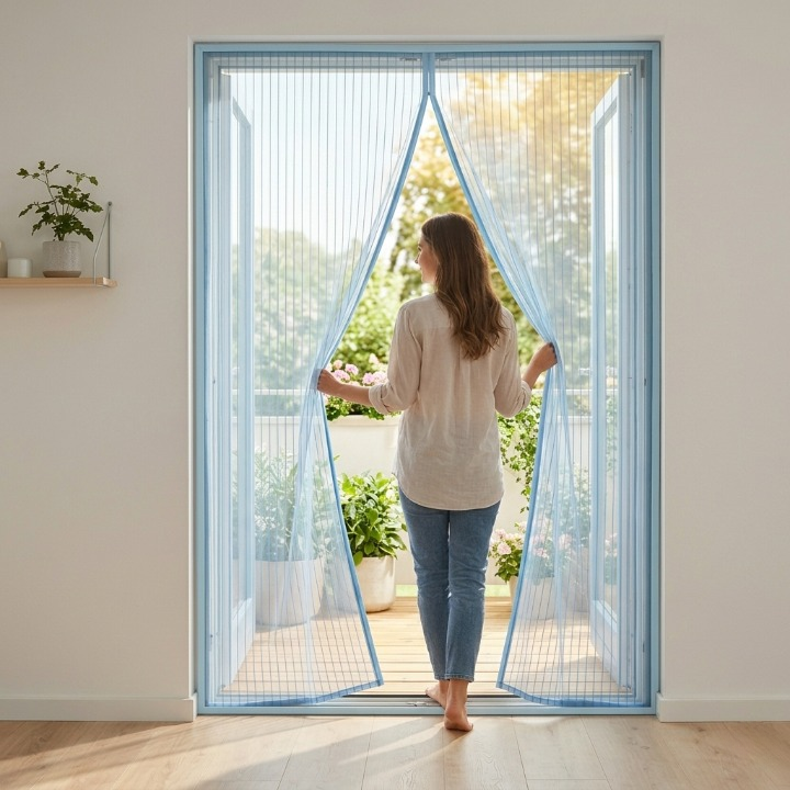 Magnetischer Türvorhang 100 × 210 cm – Fliegenschutz, Montage ohne Bohren