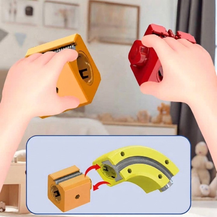 Magnetic ball track for building with gravity effect