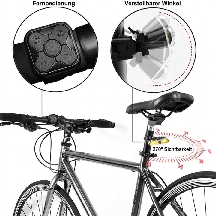 Kabelloser Fahrrad-Blinker — LED-Fahrtrichtungsanzeige mit Fernbedienung