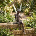 Garden Figurine Sitting Fairy Made of Resin