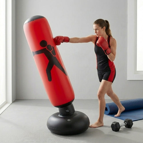 Aufblasbarer Boxsack mit Wasserbasis, 155 cm, robustes PVC, für Kinder und Erwachsene