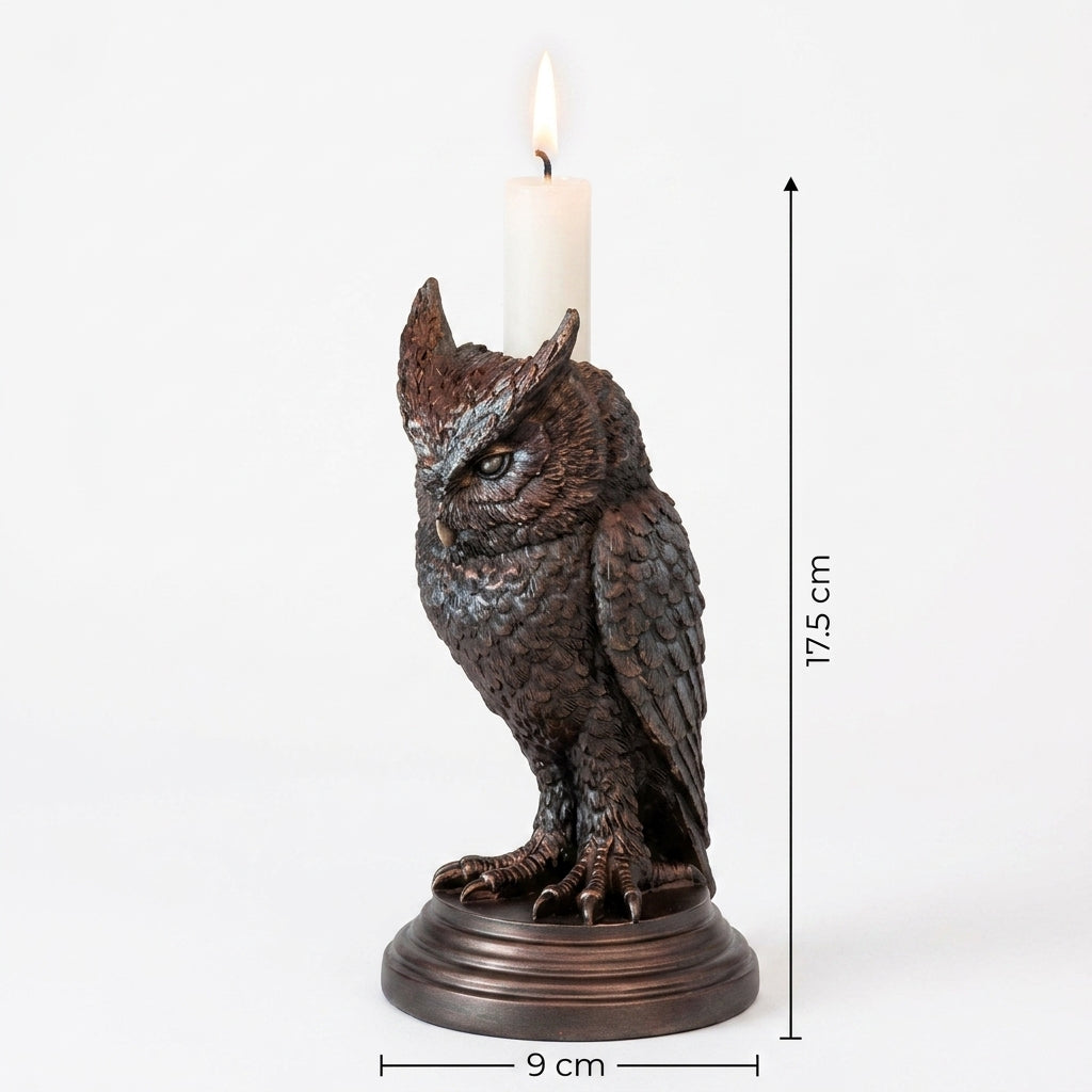 Gothic-style resin candle holder with animal motif
