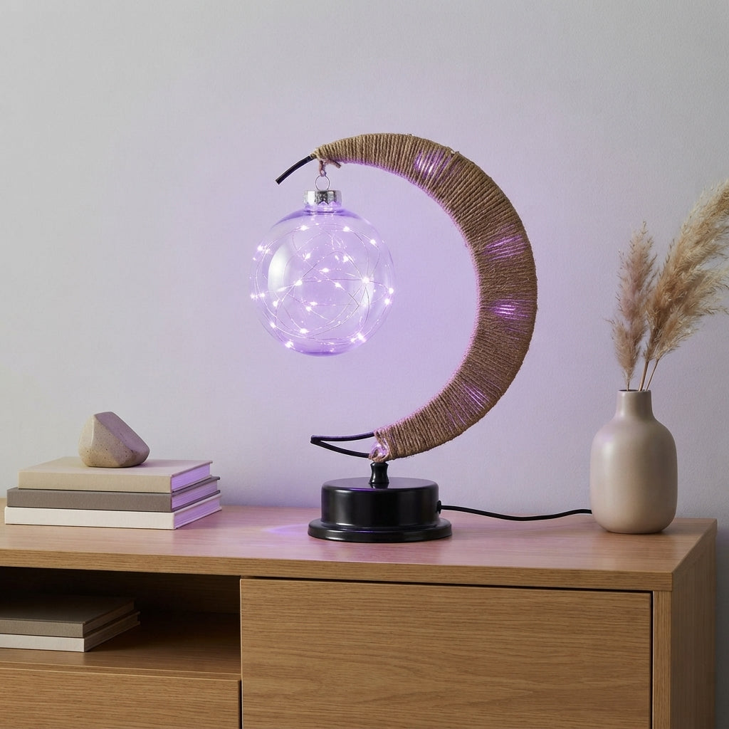 Mondlampe mit Farbwechsel und Holzständer