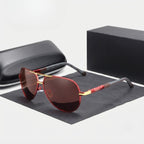Herren Sonnenbrille Vintage Aviator Polarisiert mit UV400 Schutz