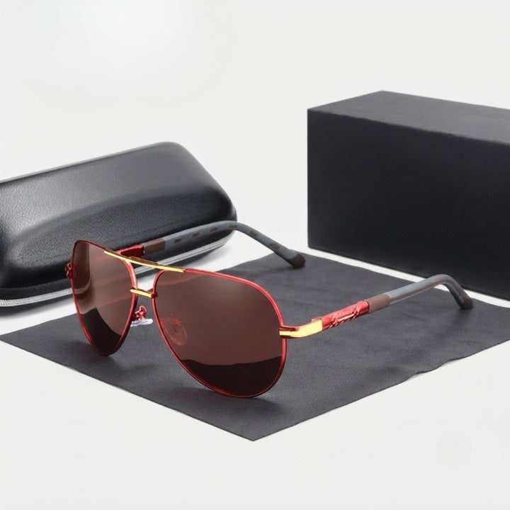 Herren Sonnenbrille Vintage Aviator Polarisiert mit UV400 Schutz