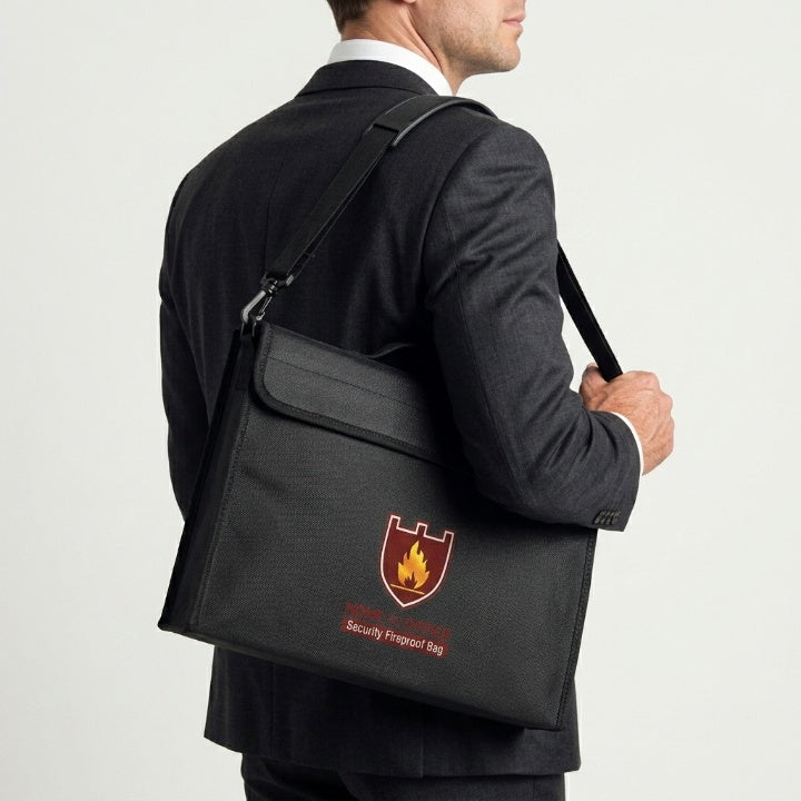 Fireproof Document Bag with Shoulder Strap