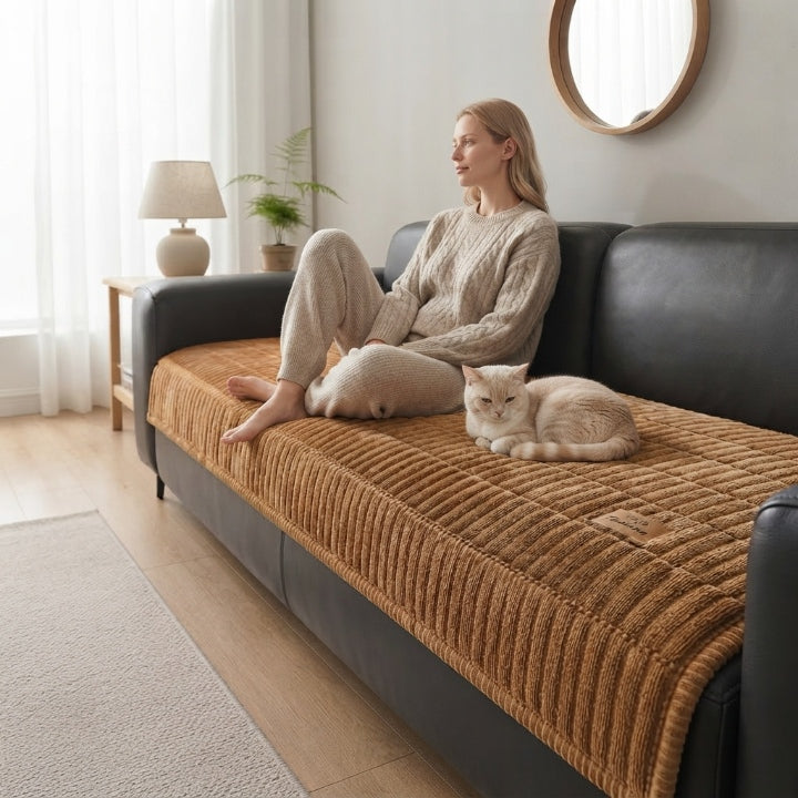 Quilted sofa cover – Protects against pet hair & wear