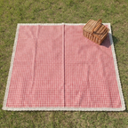 Picknickdecke Wasserdicht, 150 × 100 cm, Kariert mit Spitzenbordüre
