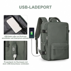 Travel backpack 35 L with USB port and shoe compartment