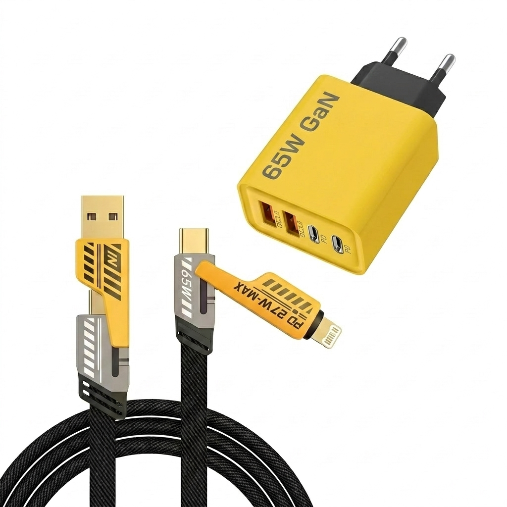 USB fast charger 4 ports – 65W and 120W with USB-C and USB-A